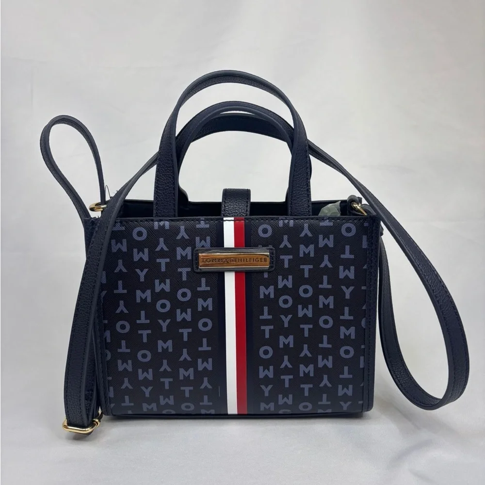 Tommy Hilfiger Blue and Red Crossbody Bag